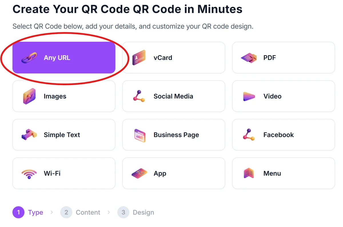 Select your QR code generator platform