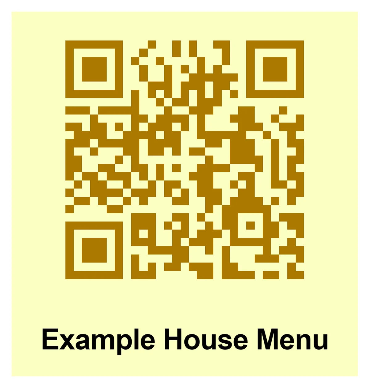 qr code house menu