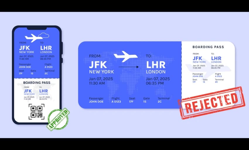 Digital Boarding Passes and Check-ins - PDF QR Code feature illustration for QR Codes For Airlines