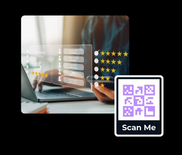 Boost Client Feedback and Reviews - URL QR Code feature illustration for QR Codes For Business Services