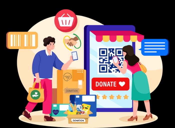 Donation and Giving Solutions - URL QR Code feature illustration for QR Codes For Nonprofits