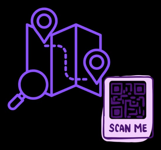 Discover Local Art and Hidden Gems - URL QR Code feature illustration for QR Codes For Cities and Cultures