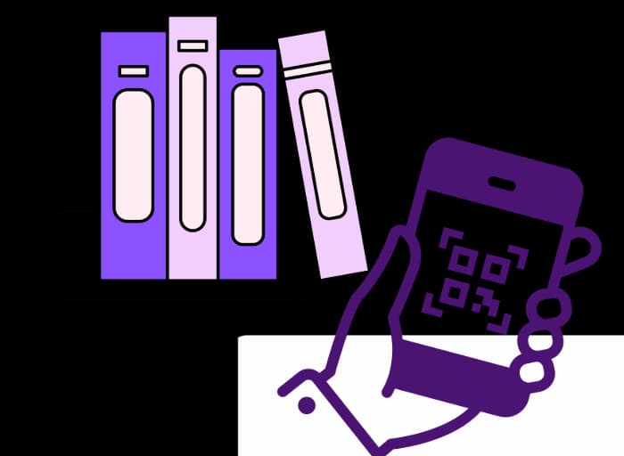 Connect Students with Digital Learning Materials - URL QR Code feature illustration for QR Codes For Educational Institutions