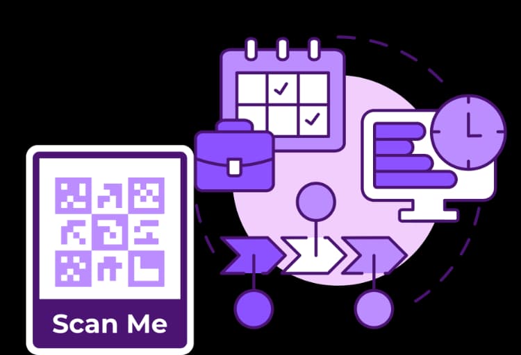 Track Attendance and Manage Events Effortlessly - URL QR Code feature illustration for QR Codes For Educational Institutions