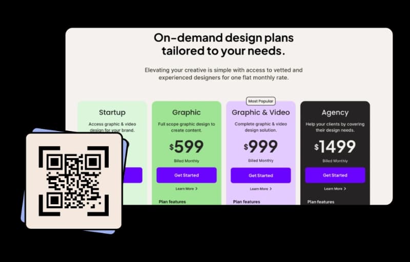 Connect Clients to Your Design Services - URL QR Code feature illustration for QR Codes For Graphic Design Studios