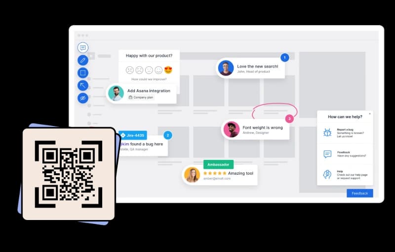 Simplify Design Revisions and Feedback - URL QR Code feature illustration for QR Codes For Graphic Design Studios