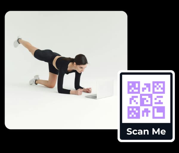 Share Workout & Class Resources - Video QR Code feature illustration for QR Codes For Gyms and Wellness Studios