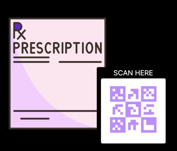 Securely Share Prescriptions and Treatment Plans - PDF QR Code feature illustration for QR Codes For Healthcare and Doctors