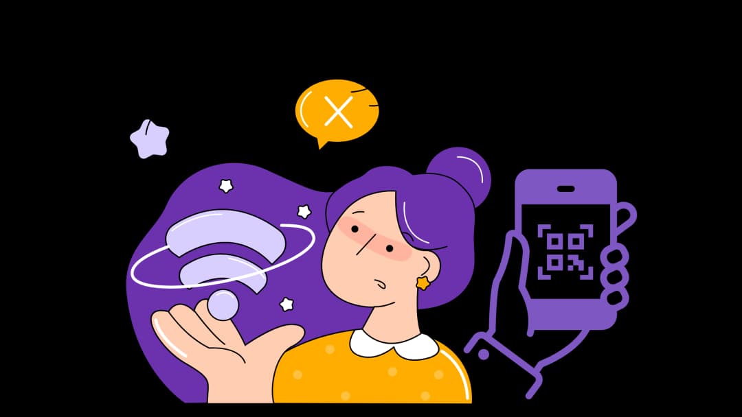 Simplify Check-In and Room Access - Wi-Fi QR Code feature illustration for QR Codes For Hotels and Resorts