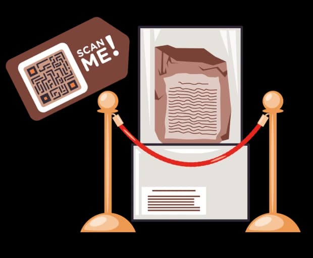 Interactive Exhibits and Audio Guides - URL QR Code feature illustration for QR Codes For Museums and Galleries