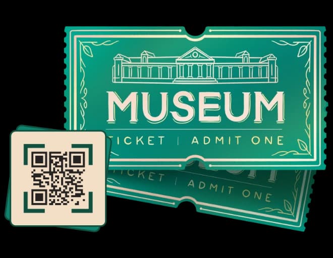 Digital Ticketing and Timed Entry - URL QR Code feature illustration for QR Codes For Museums and Galleries